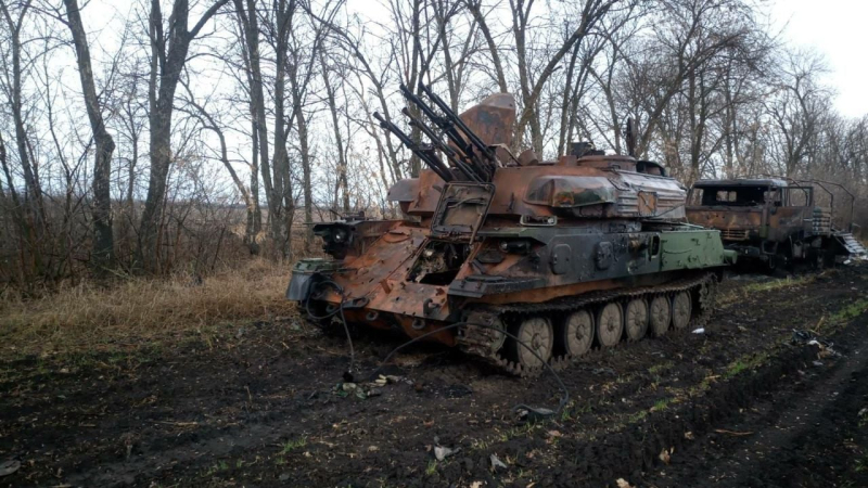 En dirección a Jarkov, la Guardia Nacional destruyó cuatro vehículos de combate de infantería rusos y un Ural