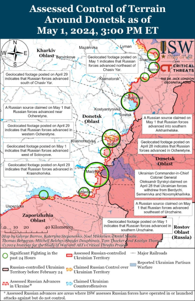 Mapa de operaciones militares para el 2 de mayo de 2024: situación en el frente