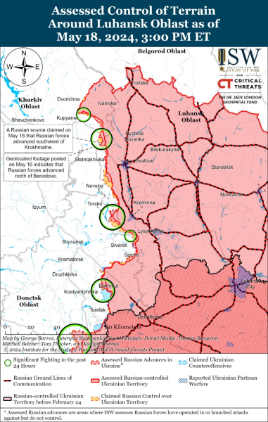 Mapa de operaciones militares para el 19 de mayo de 2024: situación en el frente