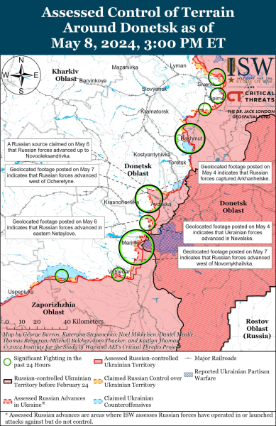 Mapa de operaciones militares el 9 de mayo de 2024: situación en el frente