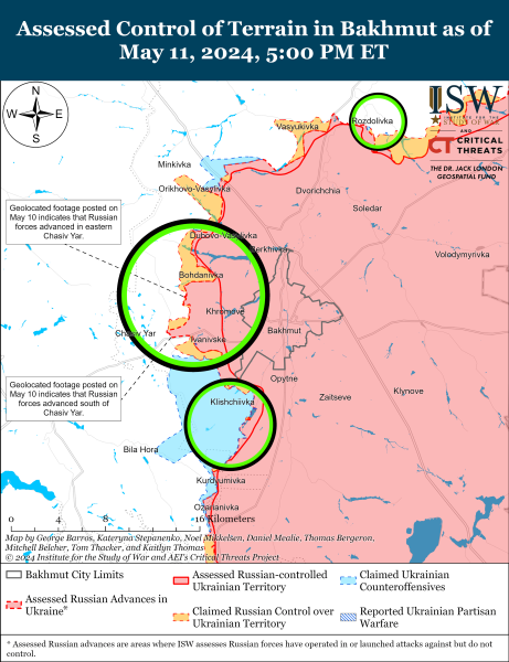 Mapa de operaciones militares el 12 de mayo de 2024 – situación en el frente