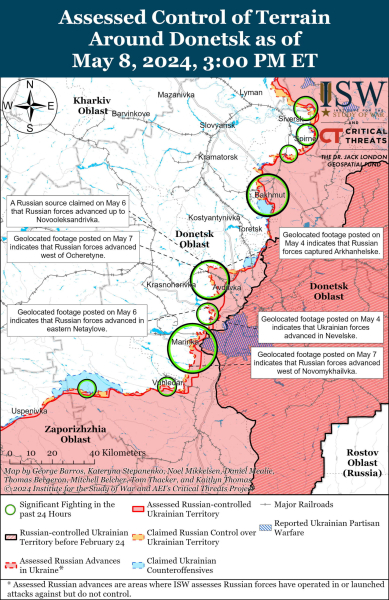 Mapa de operaciones militares para el 9 de mayo de 2024: situación en el frente