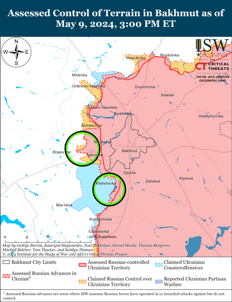 Mapa de operaciones militares al 10 de mayo de 2024 - situación en el frente