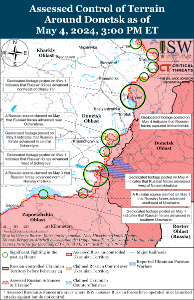 Mapa de operaciones militares el 5 de mayo de 2024 - la situación en el frente