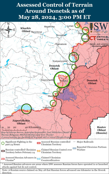 Mapa de operaciones militares al 29 de mayo de 2024: situación en el frente