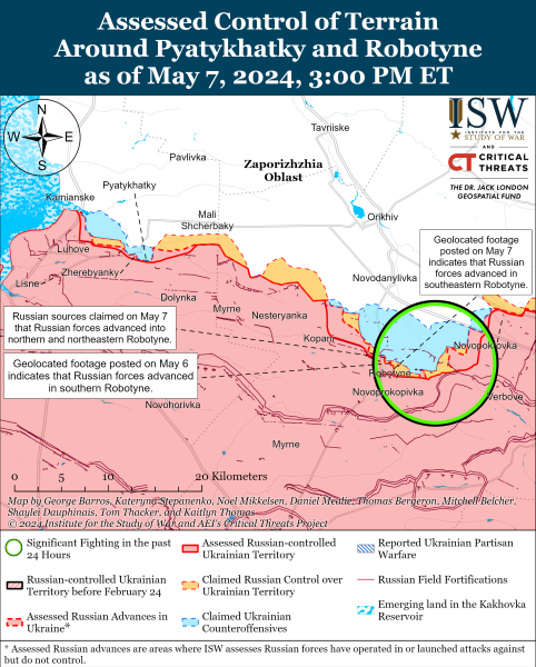 Mapa de operaciones militares el 8 de mayo de 2024 - situación en el frente