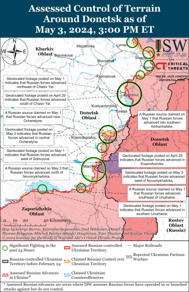 Mapa de operaciones militares el 4 de mayo de 2024: situación en el frente