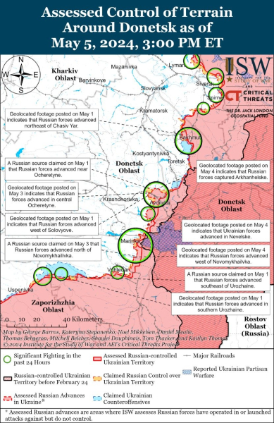 Mapa de operaciones militares para el 6 de mayo de 2024: situación en el frente