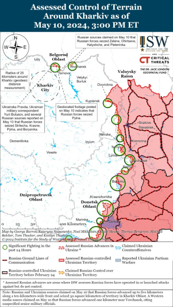 Mapa de operaciones militares al 11 de mayo de 2024: situación en el frente