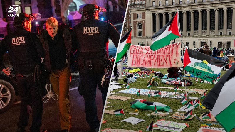 La policía dispersó a pro- Protesta palestina en una universidad estadounidense: decenas de personas fueron detenidas