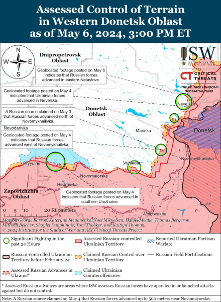 Mapa de operaciones militares para el 7 de mayo de 2024: situación en el frente