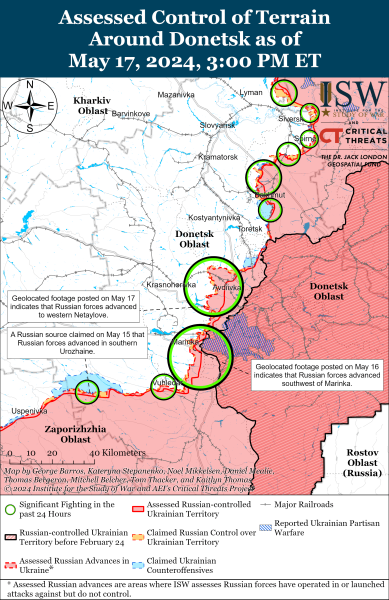 Mapa de operaciones militares para el 18 de mayo de 2024: situación en el frente
