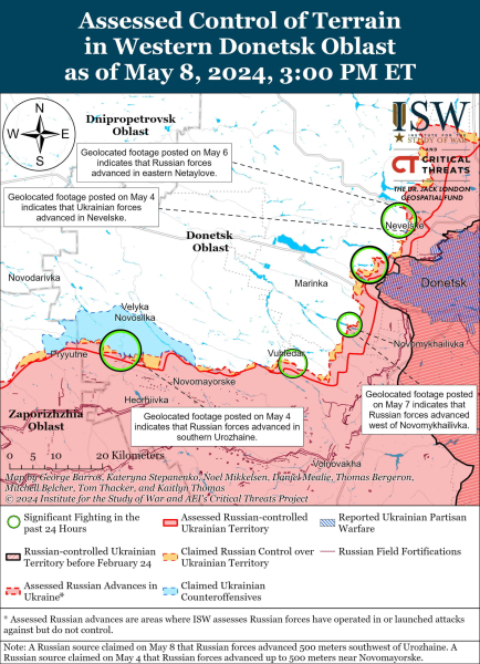 Mapa de operaciones militares para el 9 de mayo de 2024: la situación en el frente