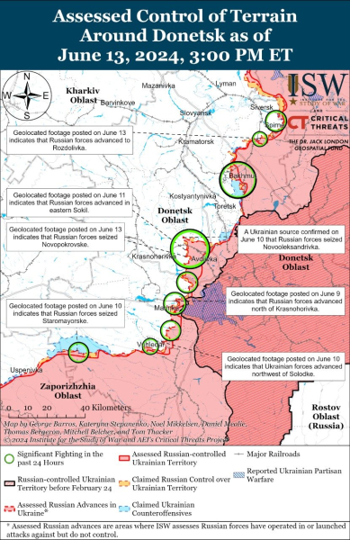 Mapa de operaciones militares al 14 de junio de 2024: situación en el frente