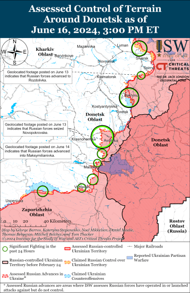 Mapa de operaciones militares al 17 de junio de 2024: situación en el frente