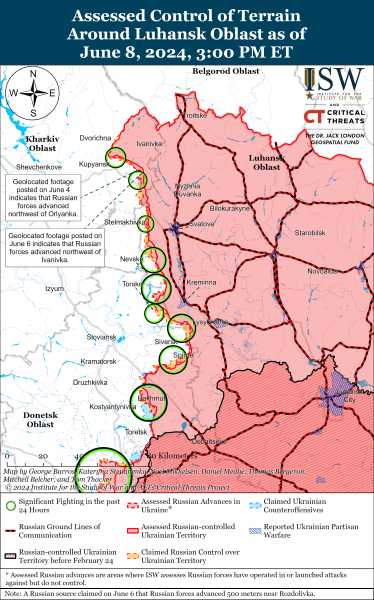 Mapa de operaciones militares el 9 de junio de 2024 - la situación en el frente