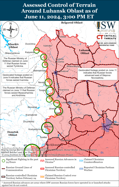 Mapa de operaciones militares el 12 de junio de 2024 - la situación en el frente