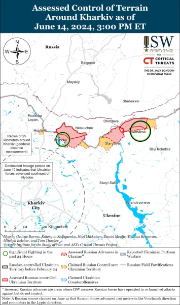 Mapa de operaciones militares al 15 de junio de 2024: situación en el frente