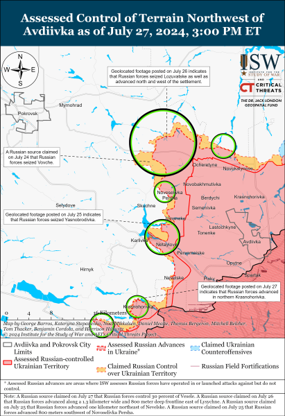 Mapa de operaciones militares para el 28 de julio de 2024: la situación en el frente 