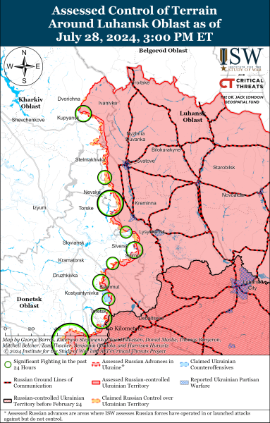 Mapa de operaciones militares el 29 de julio de 2024 - la situación en el frente