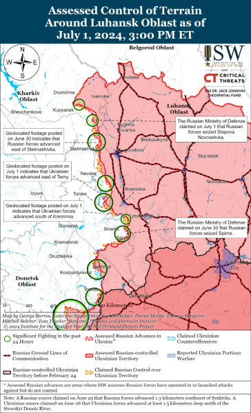 Mapa de operaciones militares al 2 de julio de 2024: situación en el frente