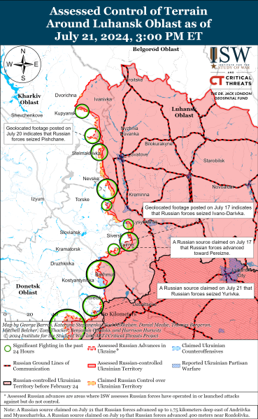 Mapa de operaciones militares para el 22 de julio de 2024: la situación en el frente 
