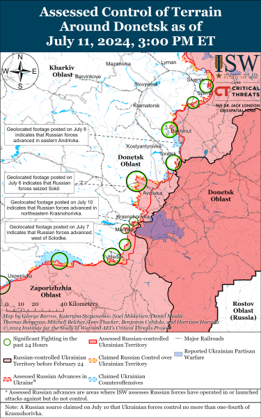 Mapa de operaciones militares para el 12 de julio de 2024: situación en el frente