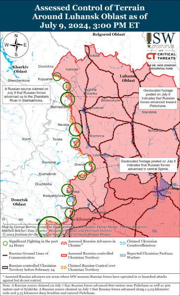 Mapa de operaciones militares al 10 de julio de 2024: situación en el frente