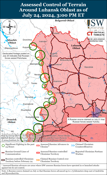 Mapa de operaciones militares para el 25 de julio de 2024: la situación en el frente