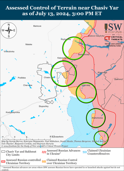 Mapa de operaciones militares el 14 de julio de 2024 & ndash ; situación en el frente