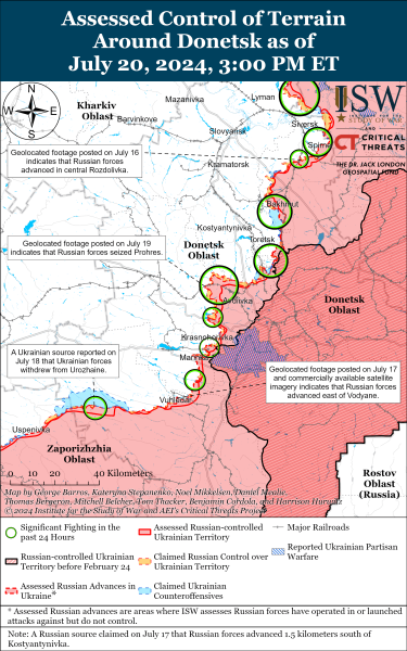Mapa de operaciones militares para el 21 de julio de 2024: la situación en el frente