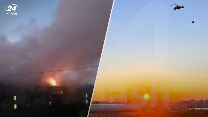 Un edificio de gran altura ardió intensamente en Moscú: un helicóptero arrojó agua durante varias horas
