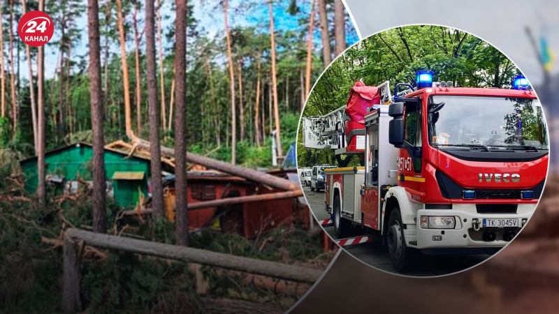 En Polonia, un huracán destruyó un centro recreativo donde se alojaban unas 20 personas
