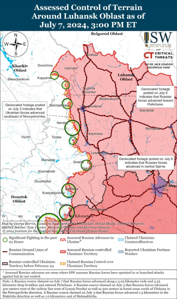 Mapa de operaciones militares al 8 de julio de 2024: situación en el front