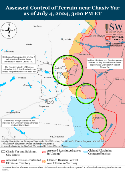 Mapa de operaciones militares para el 5 de julio de 2024: situación en el frente