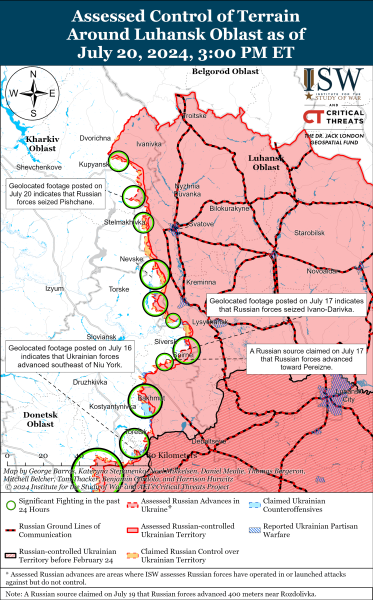 Mapa de operaciones militares al 21 de julio de 2024: situación en el frente
