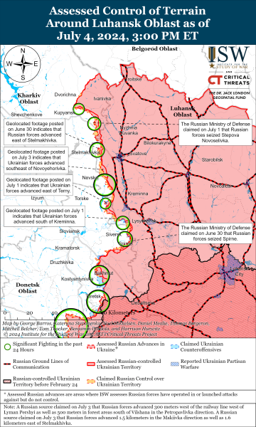 Mapa de operaciones militares el 5 de julio de 2024 y mdash ; situación en el frente