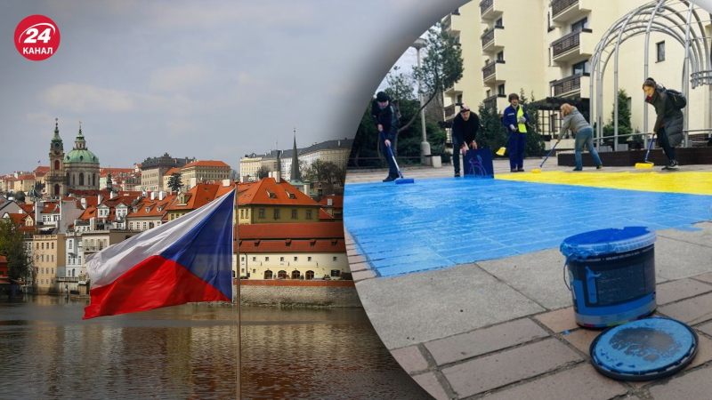 Activistas en la República Checa se enfrentan a prisión por dibujar la bandera ucraniana cerca de las casas de los rusos