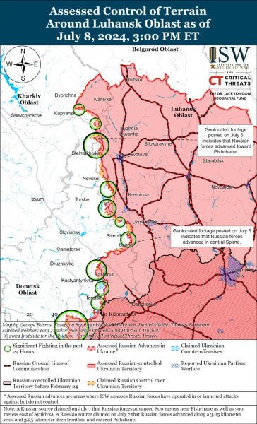 Mapa de operaciones militares al 9 de julio de 2024: situación en el frente