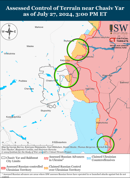 Mapa de operaciones militares al 28 de julio de 2024: situación en el frente