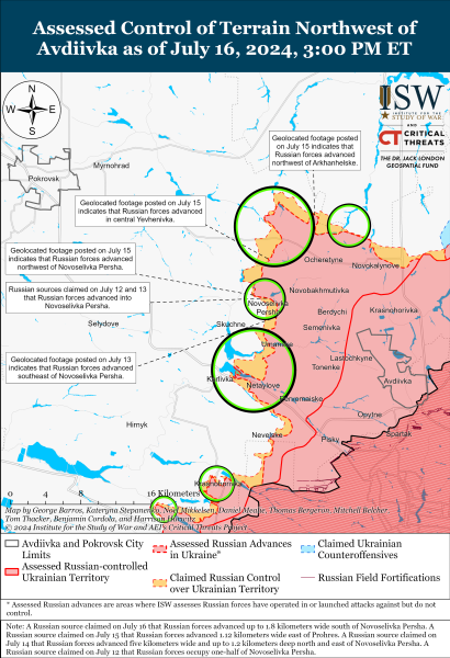Mapa de operaciones militares el 17 de julio de 2024 — situación en el frente