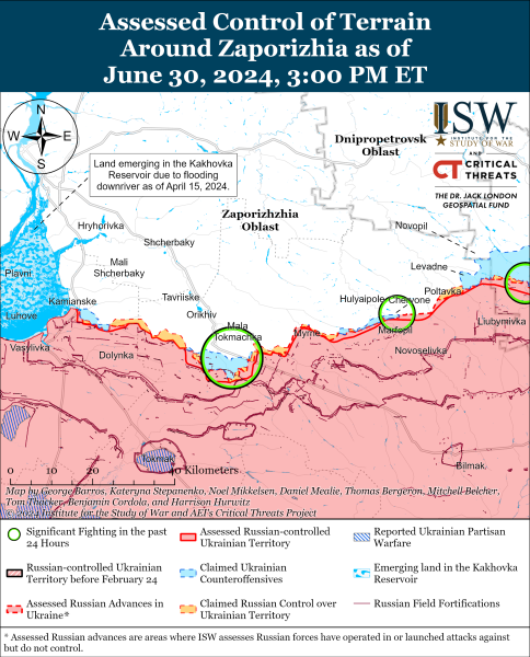 Mapa de operaciones militares al 1 de julio de 2024 — situación en el frente