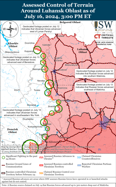 Mapa de operaciones militares para el 17 de julio de 2024: situación en el frente