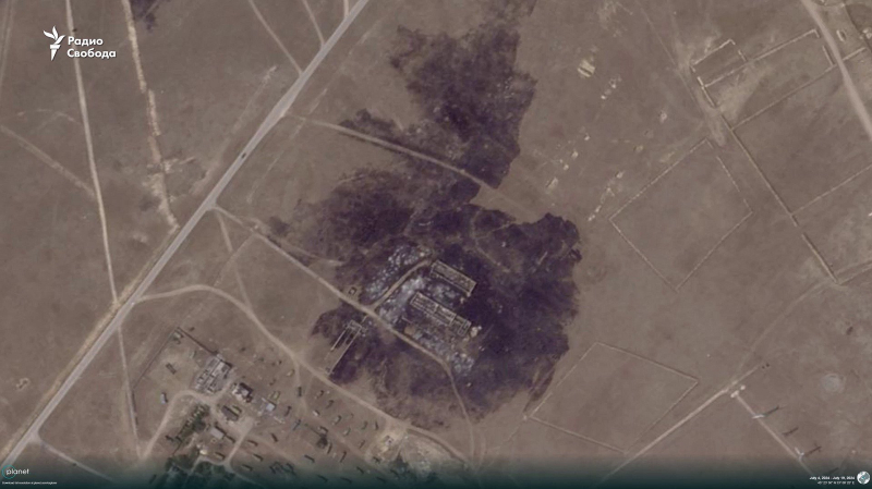Huellas del incendio Quedan: imágenes de satélite que muestran las consecuencias de un ataque a una base militar rusa en Crimea