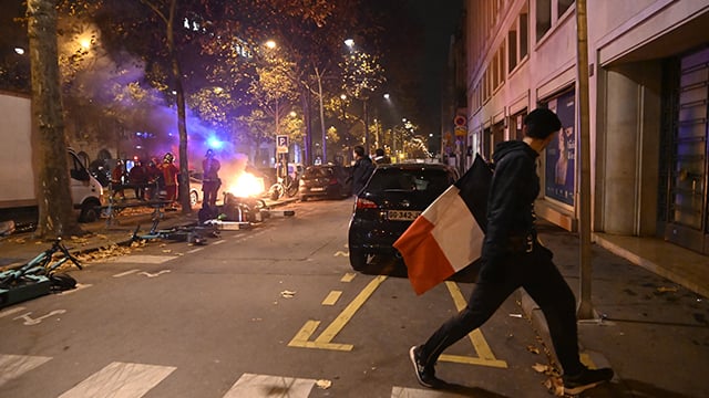 Se produjeron disturbios en varias ciudades de Francia después de las elecciones