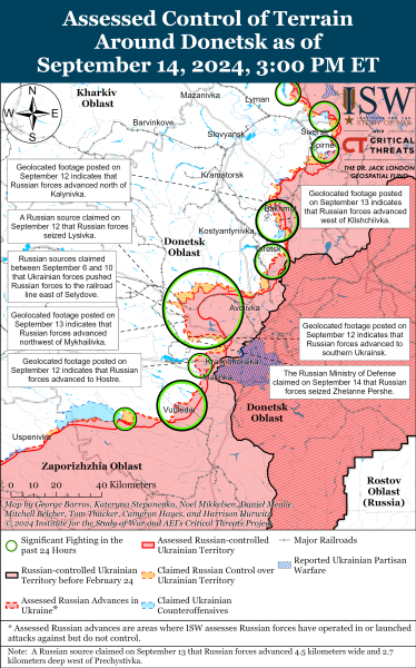 Mapa de operaciones militares para el 15 de septiembre de 2024: la situación en el frente