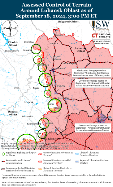 Mapa de operaciones militares al 19 de septiembre de 2024: situación en el frente