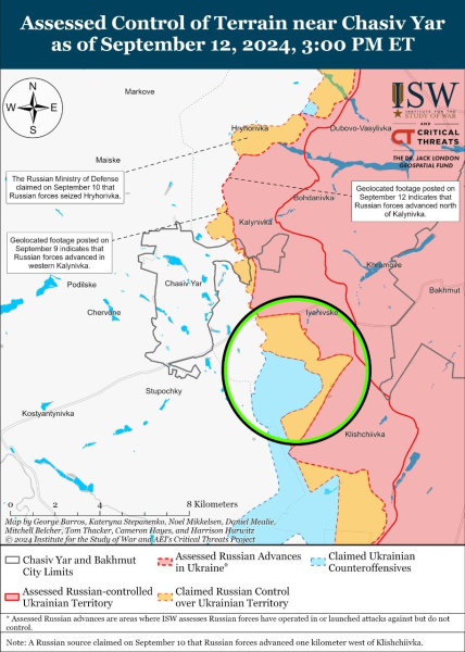 Mapa de operaciones militares para el 13 de septiembre de 2024: situación en el frente