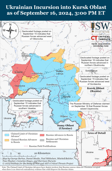 Mapa de operaciones militares para 17 de septiembre de 2024: situación en el frente