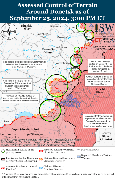 Mapa de operaciones militares para el 26 de septiembre de 2024: situación en el frente